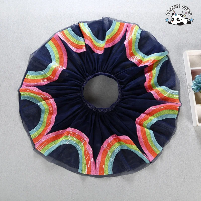 LEZONKIDS - Customize Sequins Rainbow Tutu Skirt for Girls Kids Toddlers in Summer for 4 Year Girls Tutu Dress
